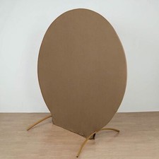 TAUPE 7.5 ft Fitted Spandex Round BACKDROP STAND COVER Party Wedding Decorations