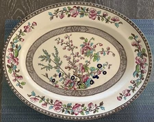 16" Oval Serving Platter Ye Olde Indian Tree by BRIDGWOOD & SON
