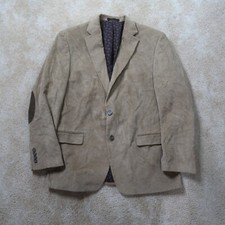 Chaps Two Button Corduroy Blazer Mens 42r Beige Sport Coat elbow patches