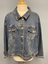 Ellos Plus Size Denim Jacket 28 Stretch Blue Jean Cropped