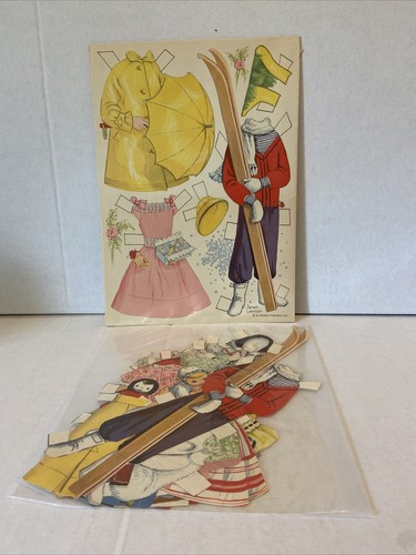 Vintage 1959 Janet Lennon Uncut Paper Cut Out Doll Whitman 2 Sets Of Clothes - Picture 4 of 6