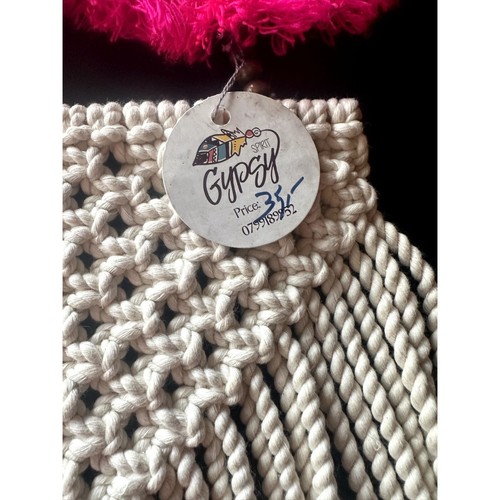 Gypsy Owl Macrame Wall Hanging Decor Pink - Picture 6 of 9