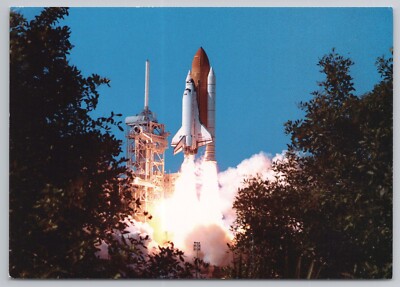 Launch of Space Shuttle Discovery Lifting Off From Launch Pad 1998 NASA Postcard