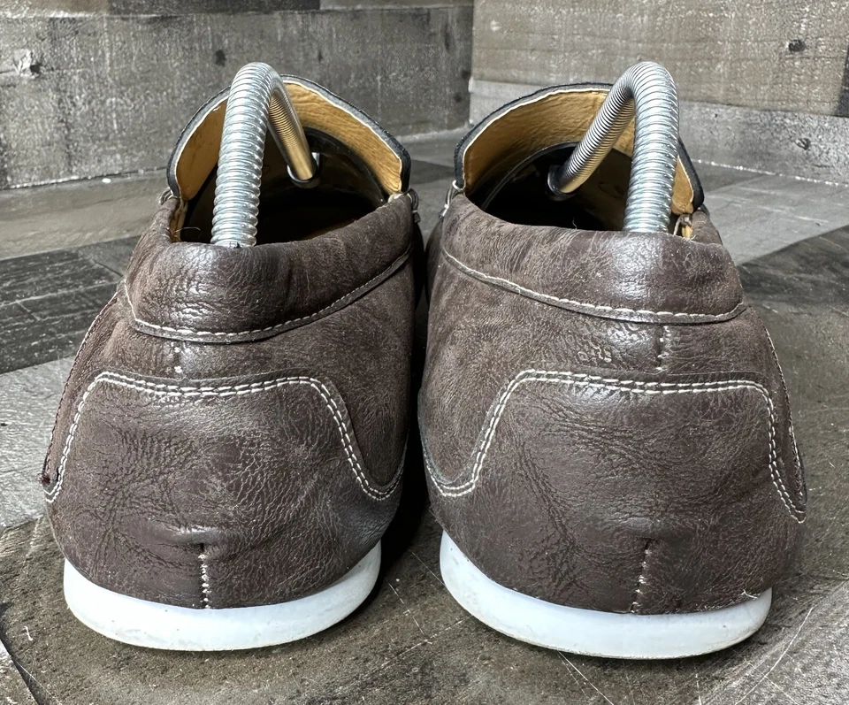 BRIXTON Men’s Brown Leather Driving Casual Moccasins Slip On Loafers Size 10 - Image 3 of 4
