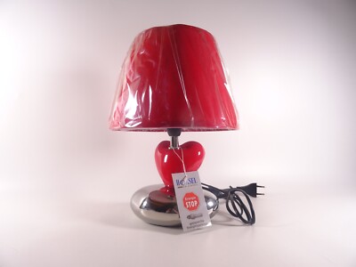 Herz-Tischleuchte ''Cora'' Honsel Keramik rot/chrom 40 Watt OVP unbenutzt #3