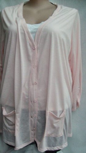 Autograph 14 light peach Linen blend delicate summer cardigan + pockets NEW - Picture 1 of 3