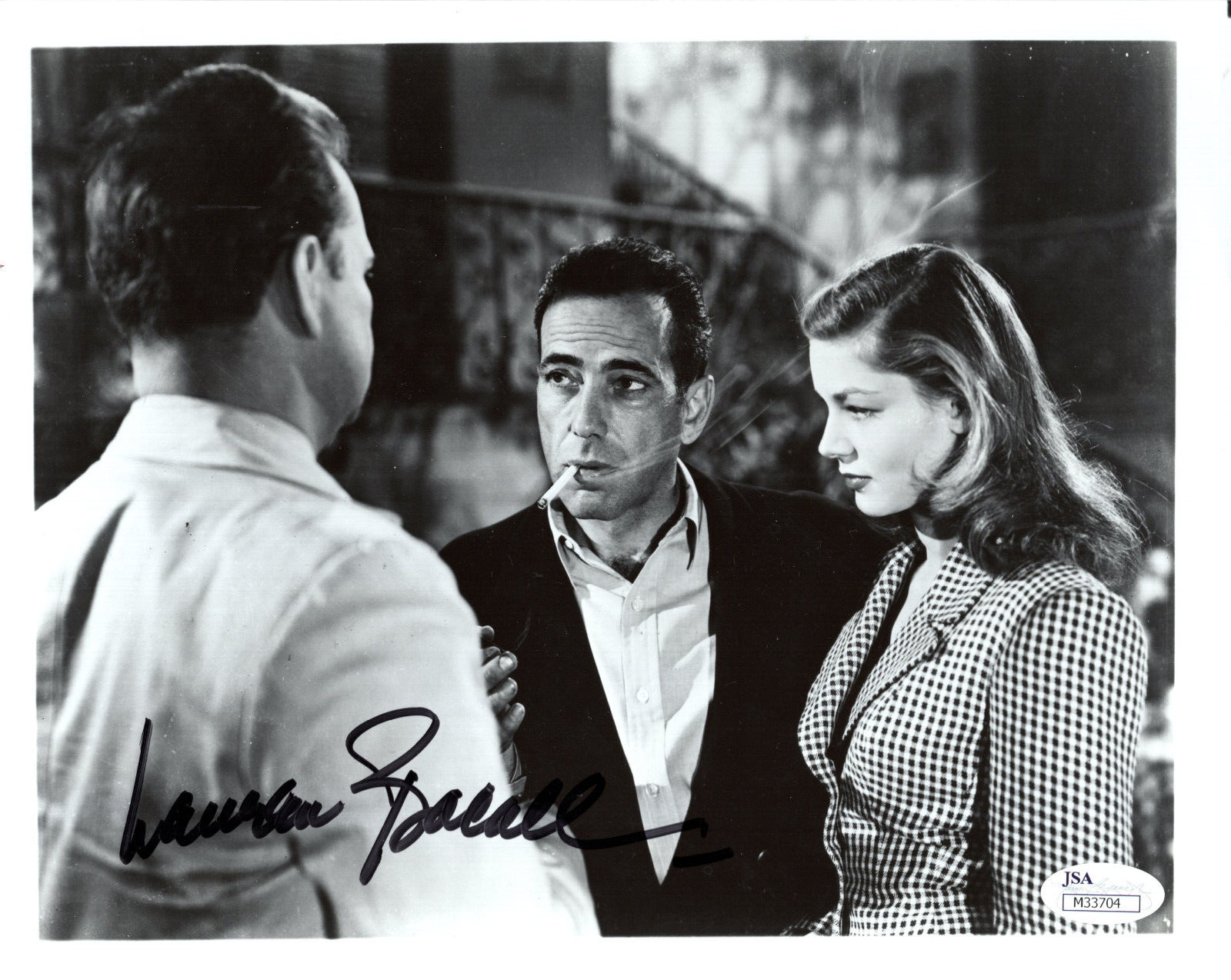LAUREN BACALL HAND SIGNED 8x10 PHOTO CLASSIC MOVIE POSE WITH BOGIE JSA ...