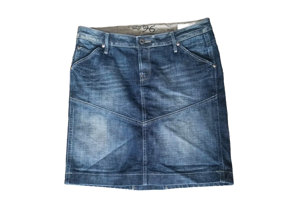 G-Star Raw women's denim skirt size 29 W 33 in L 19 blue pocket