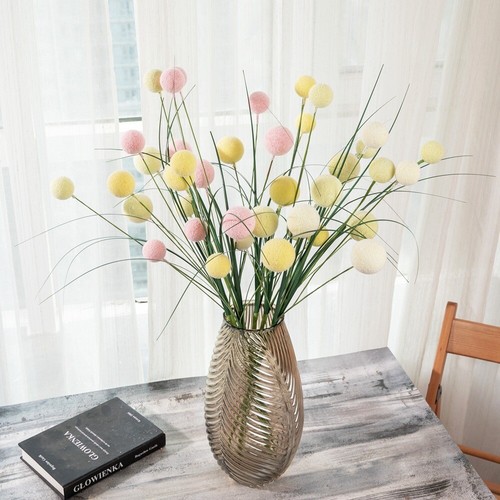 Set of 3 Artificial Dandelion Flower Stems - 28 Inches Tall - 第 1/7 張圖片