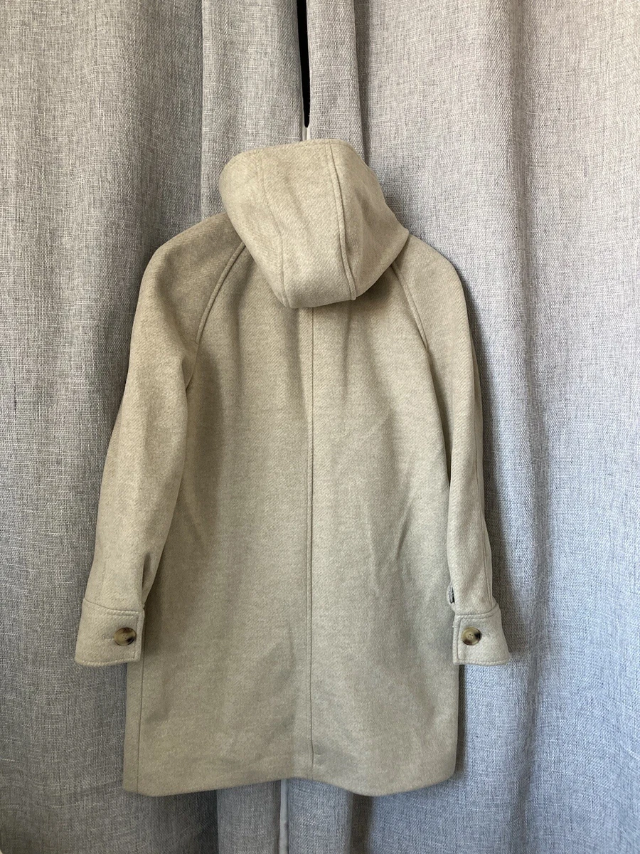 Marks and Spencer Ladies Oatmeal Duffle Coat Toggles and Hood Size 12 Reduced