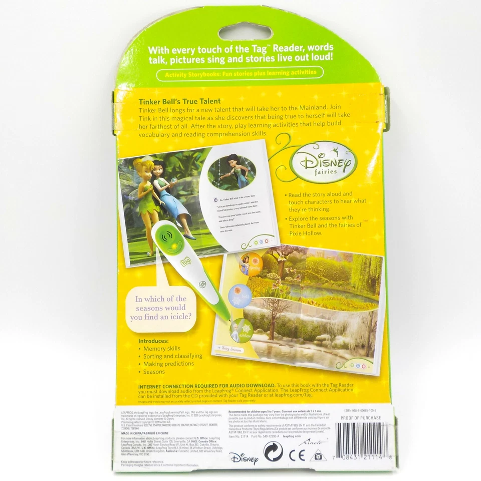 Leap Frog Tag Reader Story Book Disney Fairies Tinker Bell True Talent, New - Image 3 of 4