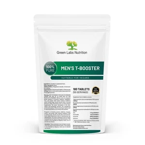 Hommes T-Booster de Végétalien de Tribulus, Saw Palmetto, Maca, Ginseng, Zinc, Fenugreek