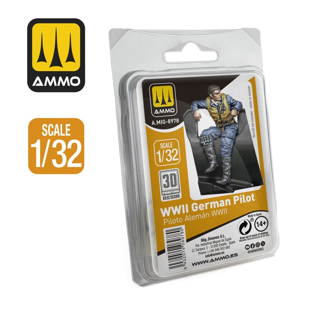 Ammo MIG A.MIG-8978 - 1/32 WWII German Pilot - New