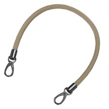 60cm Short Leather PU Braided Purse Replacement Handle - Grey Brown, Black