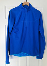 Women  s Blue Champion Powertrain WarmCtrl Duofold 1/4 zipper pullover  Large