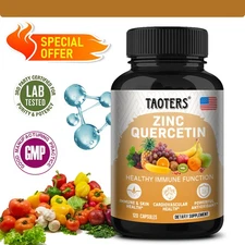 Zinc + Quercetin Capsules - Boost Energy, Heart Health, Immune Support