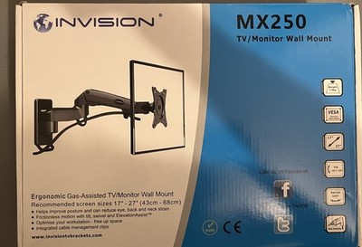 Invision MX250 Fernseherhalterung TV Wand Halter 43-68 mm Schwarz NEU OVP