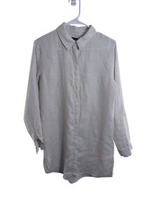 Tahari 100% Linen Women's S Shirt Dress Shift Buttons Beachy Coastal Cottage