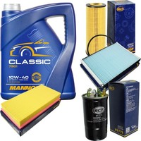 SCT Inspektionspaket 5L Mannol 10W-40 FüR Skoda Octavia I Combi 1.9 Tdi Audi A3