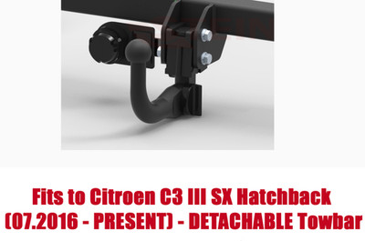 Abnehmbare Zug Stange für Citroen C3 SX 2016-PRESENT & 7 Stecker Bypass- Relais