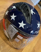 LS2 Copter Motorcycle Helmet Size Large Red W...