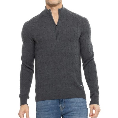 Men's KJUS Cashmere Blend Luxe Sweater 1/4 Zip Golf Steel Grey NWT