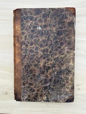 Rare Large BLANK Antique Marble Paper Ledger - Complete + Ephemera Brookline MA