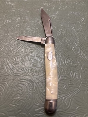 Imperial Vintage Pocket Knife Two Blade Mother of Pearl Handles Made In USA Mint