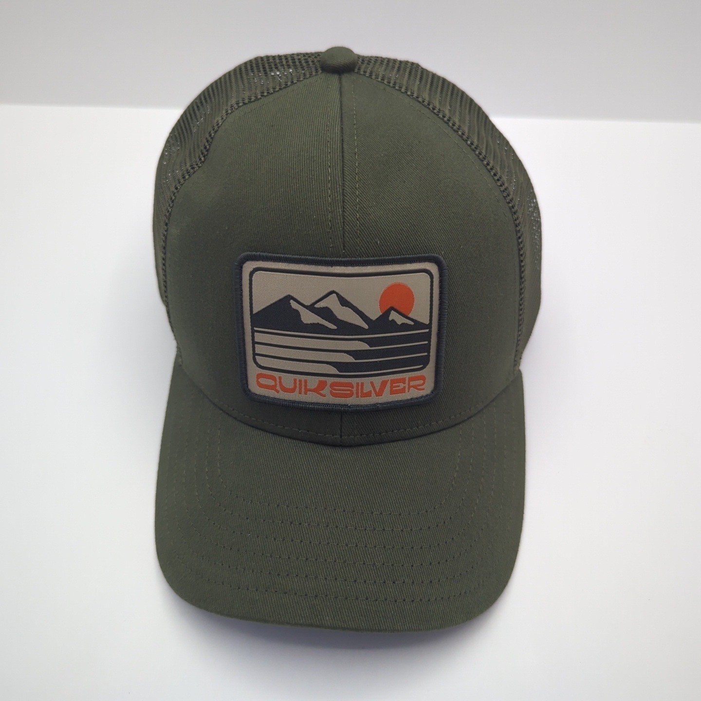 Quiksilver Mens Trucker Hat Army Green Mountain Wave Patch Snapback QS001873Y image 7
