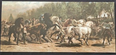 Antique Taber Prang Print, Horse Fair in Paris, Rosa Bonheur