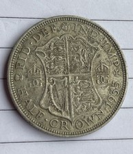 1935 King George V Half Crown Coin, 50% Silver Circulated Condition