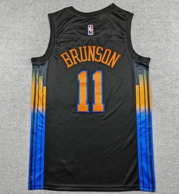 Men's Jalen #11 Brunson Black Knick 2026 Finals Patch Swingman Stitched Sizes