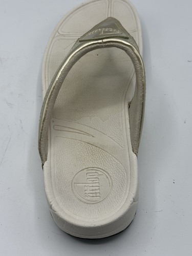 Fitflop Sandals Woman Size 9 Gold Walkstar Limited Edition Leather Toe-post - Picture 5 of 13