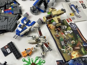 LEGO Star Wars Lot - Plo Koon Starfighter, Battle Packs, 4 Planets, Peridea Etc.
