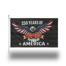 AGAS 250 Years of America Flag 3x5ft Single Sided Polyester Eagle 1776-2026