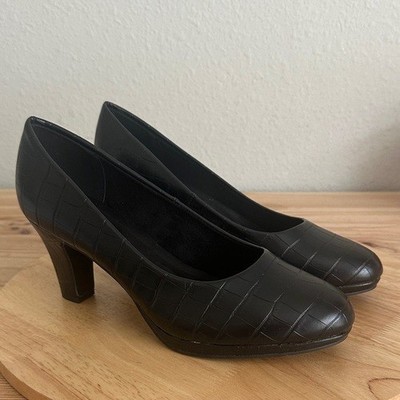 Easy Street Equinox Womens Round Stiletto Heel Pumps , Black Sz 9M