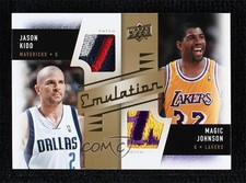 2008-09 Upper Deck Gold Magic Johnson Jason Kidd #E-KJ Dual Patch HOF 9w4