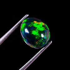 ++AA 2.85 Cts Natural Ethiopian Greenish Fire Opal Oval Loose Cabochon Gemstone