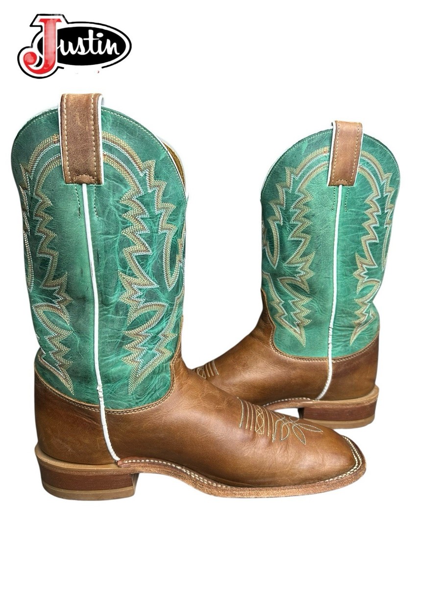 Justin Mens Bent Rail Boot America Cow Foot Double Stitched Wide Round Toe 9 Justin Boots | Shoes | Justin Mens Bent Rail Boot America  main image 4