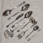 9 Pc Serving Set Oneida 1937 CAPRICE Nobility Plate Art Deco Silverware Flatware — photo 1