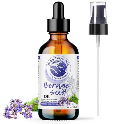 Natural Cold-Pressed Borage Oil 100% Pure Skin Hair Face Nails Moisturizer
