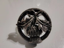 Vintage Miracle Brand Metal Scarf Ring Leaf Acorn Autumn Motif