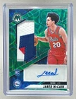 Jared McCain 2024 Panini Mosaic International Green RC Jersey Patch Auto 1/5