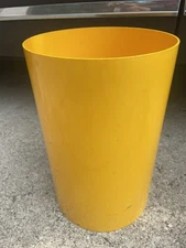 Vintage MCM Kartell Milano Gino Colombini 15" Yellow Trash Can Waste Basket NL
