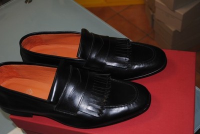 SANDREA VENTURA FLORENZ HALBSCHUHE 42 ECHT LEDER 424,00 KART. SCHWARZ