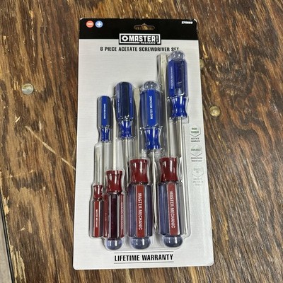 Master Mechanic 270869 (8 Pc) Acetate Screwdriver Set New