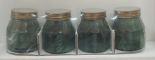 Green Glass Jars With Screw Lids, Food Safe, 4 Count Package, New