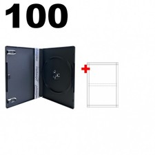 100 STANDARD Black Single DVD Cases 14MM Machinable Quality 100 Inserts