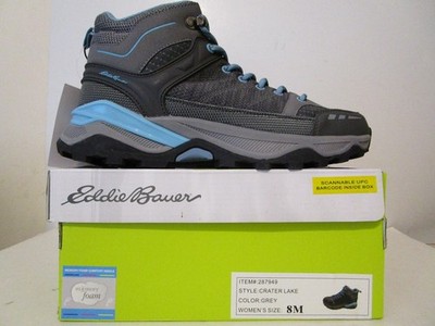 Eddie Bauer Crater Lake Mid Rise Hiking Outdoor Womens Boots Gray Blue Size 8