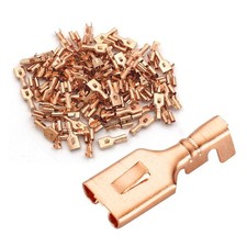 100 Pack 4.8mm Female Spade Locking Tab Quick Splice Crimp Terminal Connector
